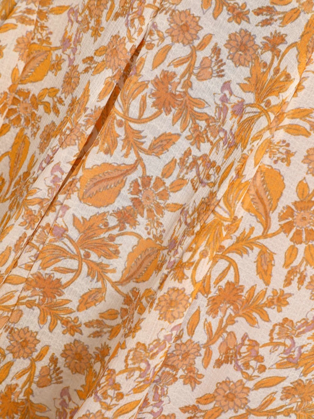 Free People Lilith Cream and Orange Floral Print Maxi Skirt, SZ 4 - Picture 4 of 12